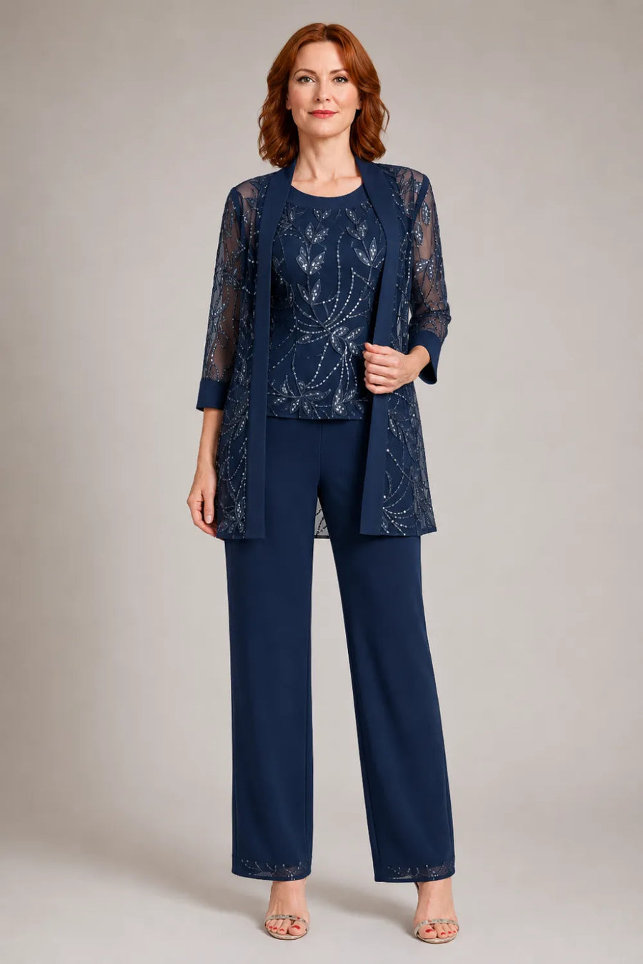 Margaret™ | Elegant Chiffon 3-Piece Pant Suit