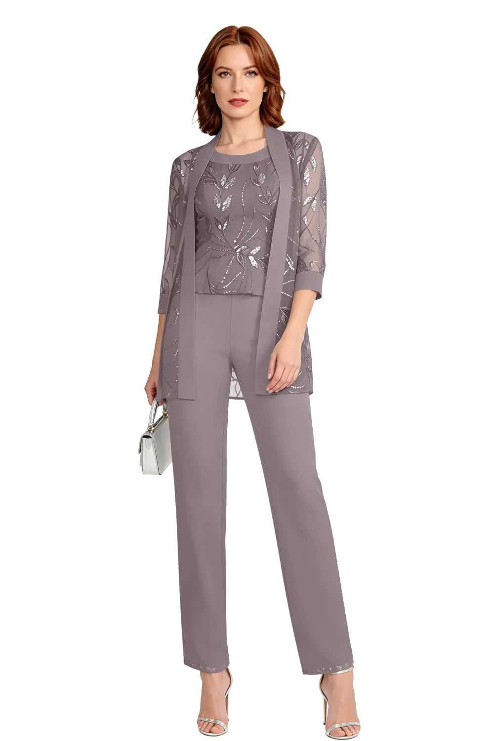 Margaret™ | Elegant Chiffon 3-Piece Pant Suit