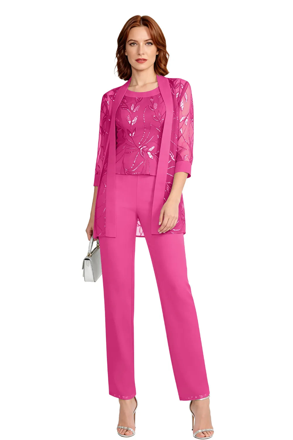 Margaret™ | Elegant Chiffon 3-Piece Pant Suit