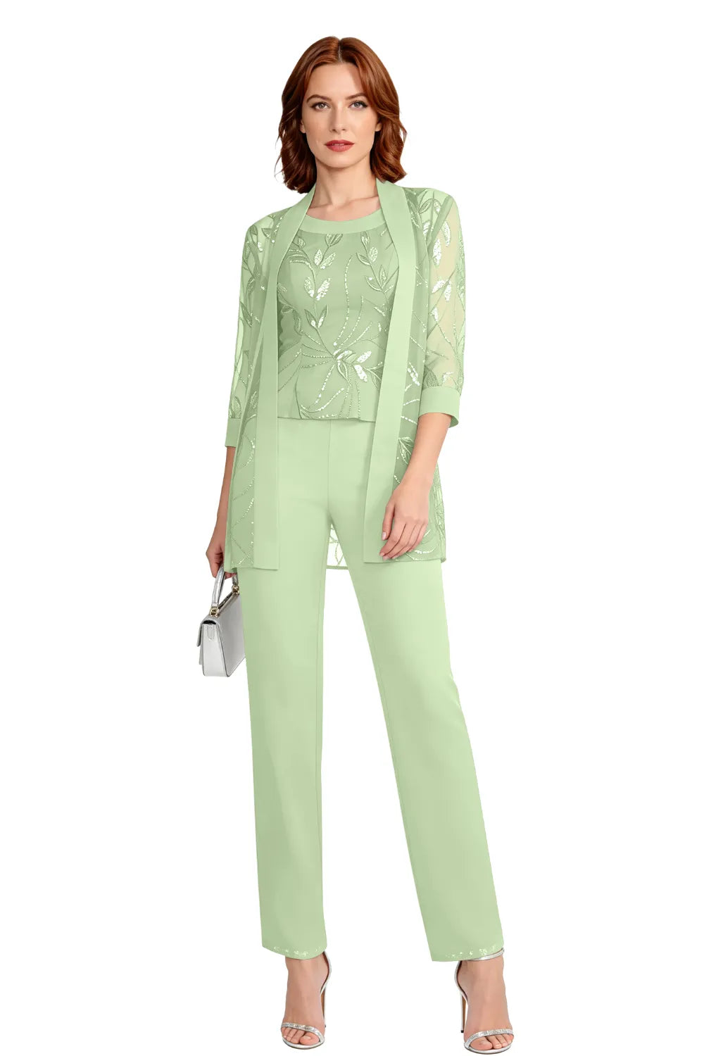 Margaret™ | Elegant Chiffon 3-Piece Pant Suit