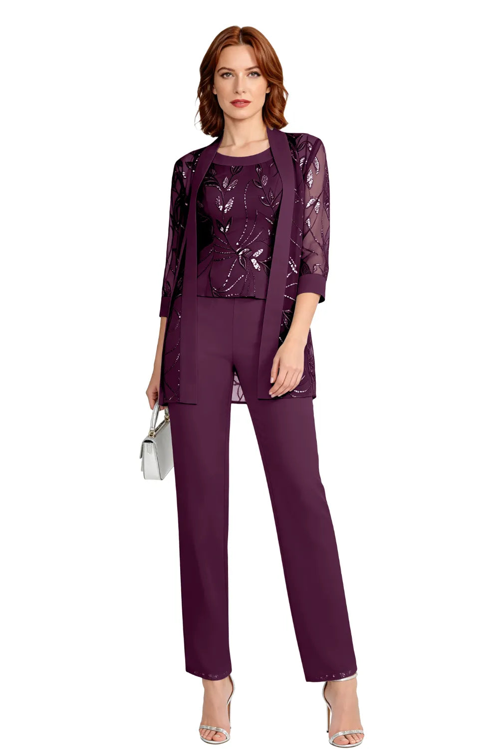 Margaret™ | Elegant Chiffon 3-Piece Pant Suit