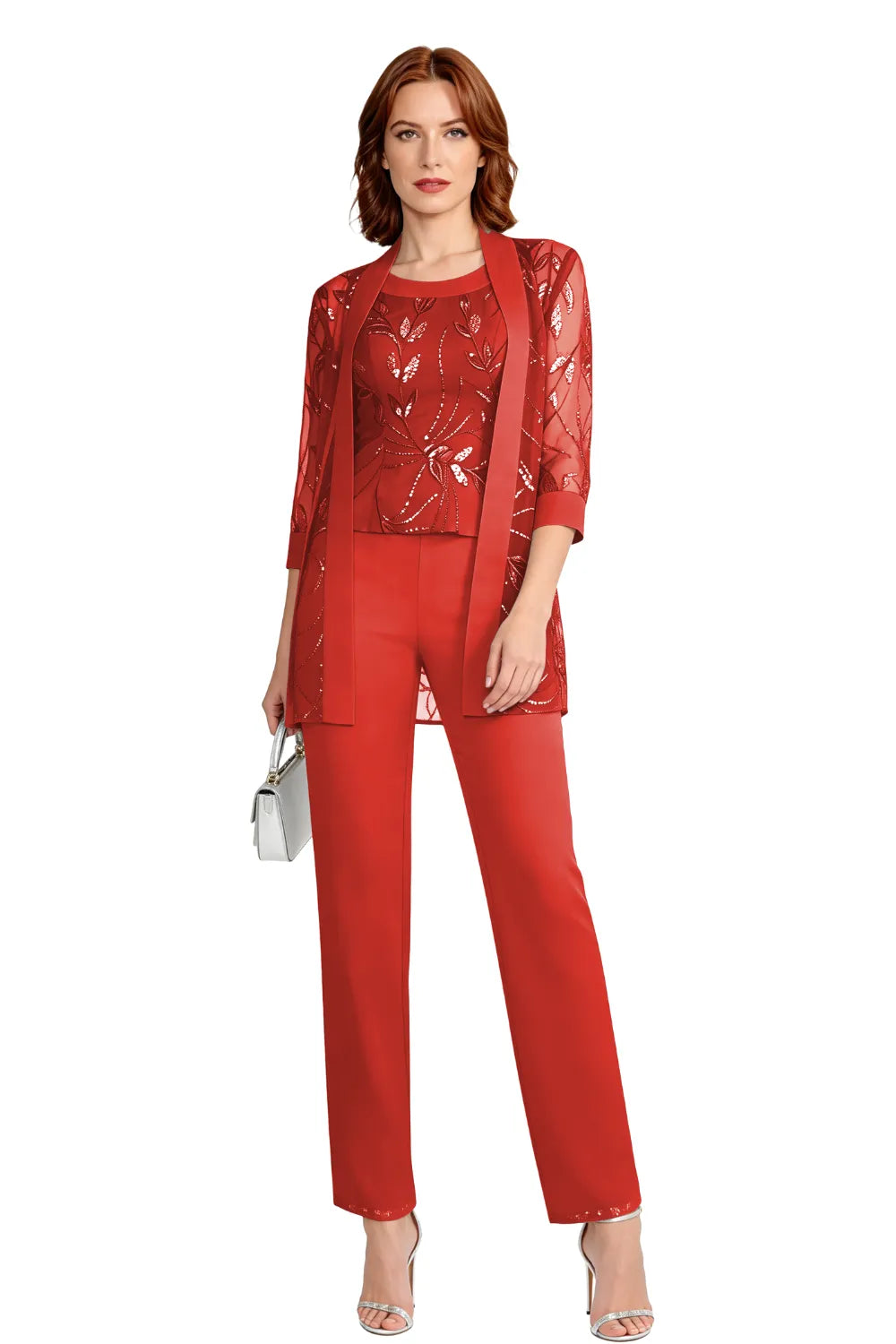 Margaret™ | Elegant Chiffon 3-Piece Pant Suit