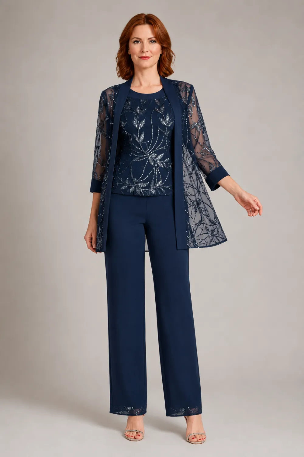 Margaret™ | Elegant Chiffon 3-Piece Pant Suit