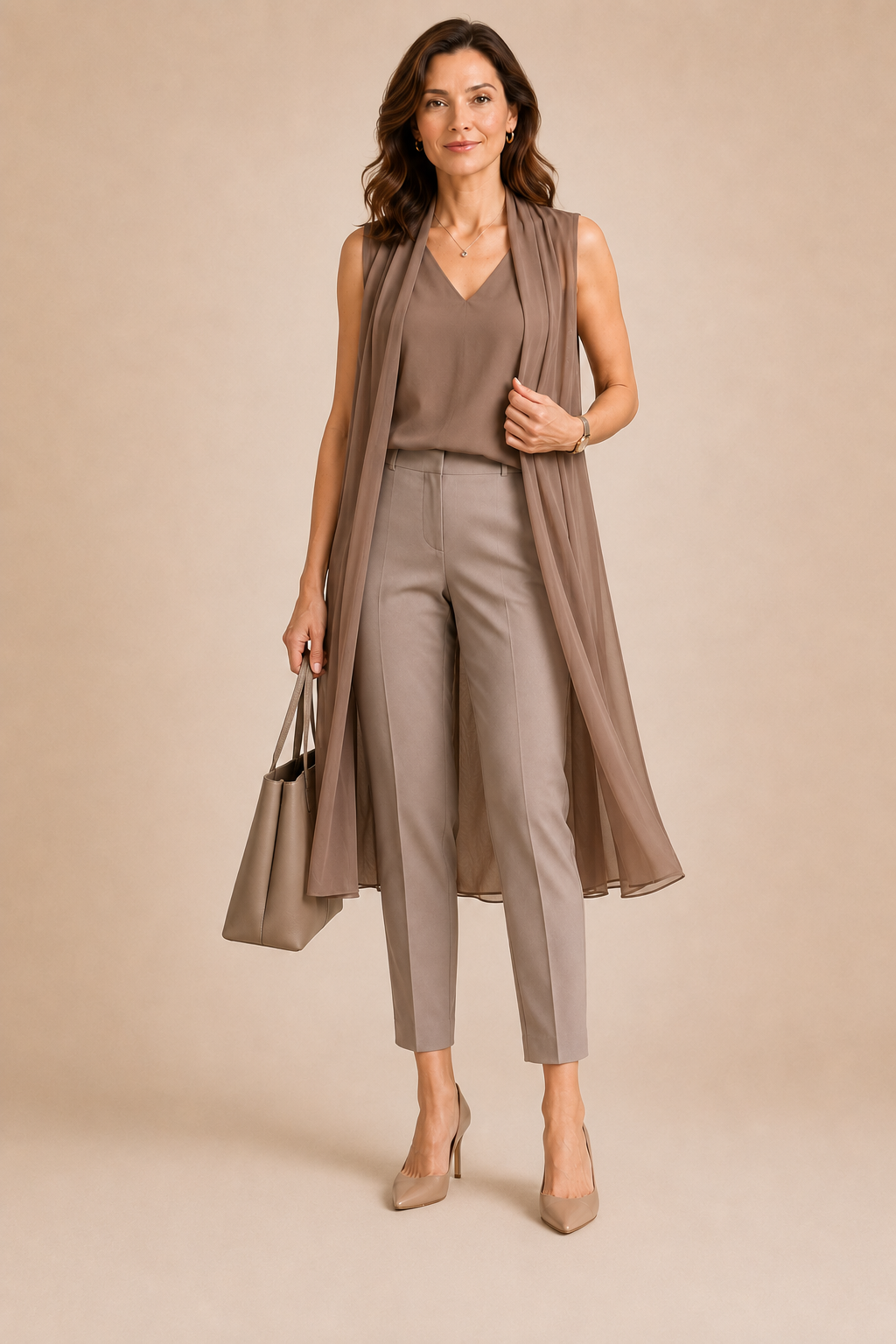 Barbara™ | Chiffon Overlay Pant Suit