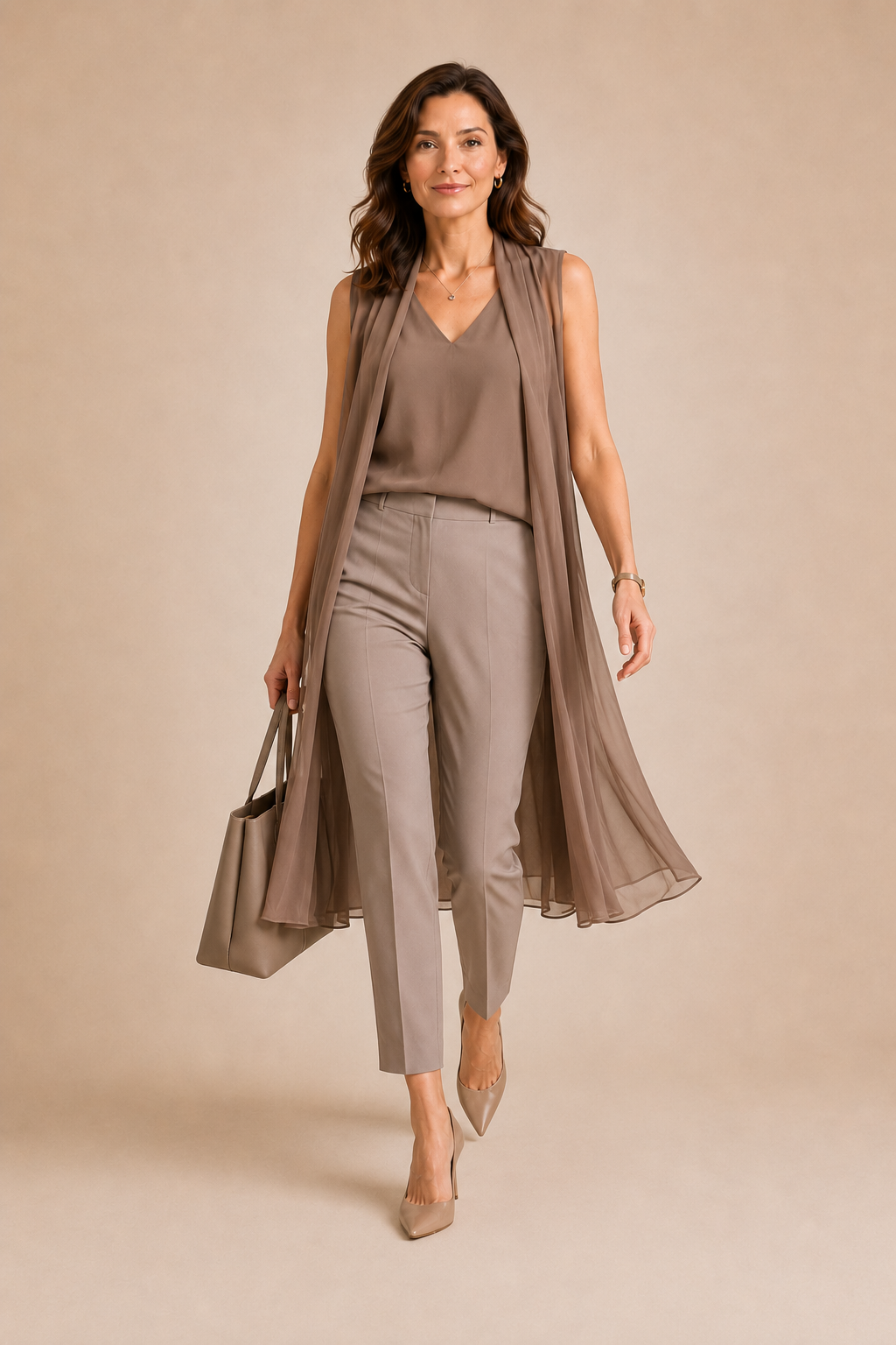 Barbara™ | Chiffon Overlay Pant Suit