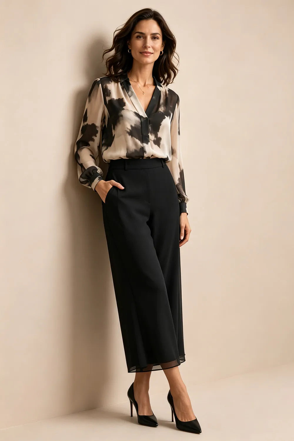 Cynthia™ | Printed Wide-Leg Pant Suit