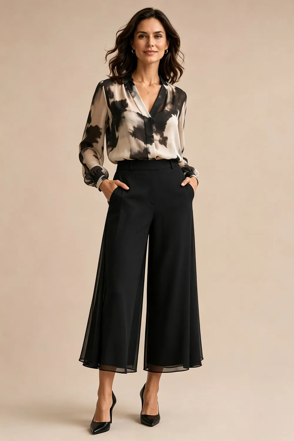 Cynthia™ | Printed Wide-Leg Pant Suit
