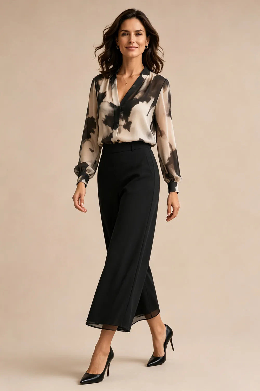 Cynthia™ | Printed Wide-Leg Pant Suit