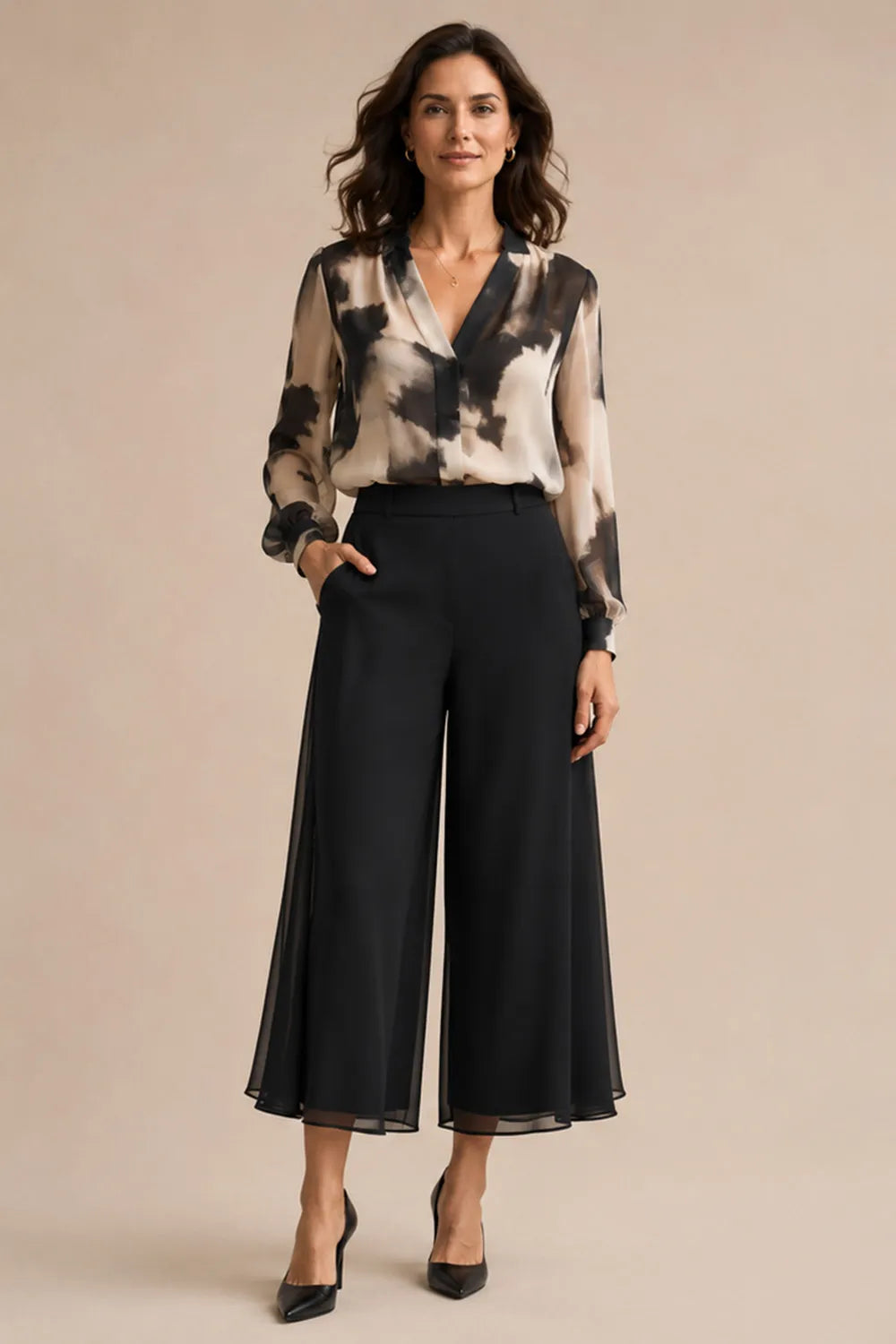 Cynthia™ | Printed Wide-Leg Pant Suit