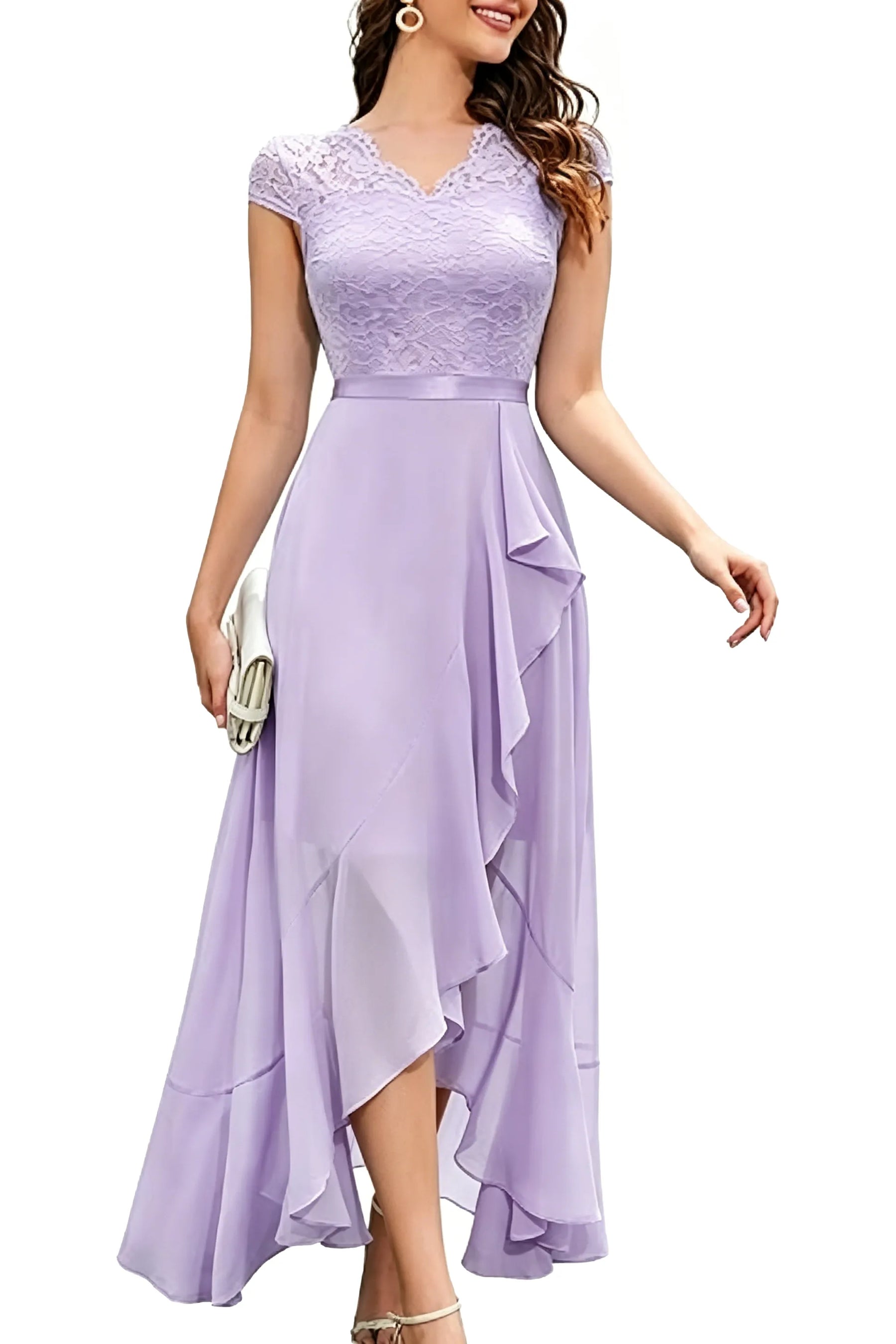 Sharon™ | Lace Bodice Chiffon Dress