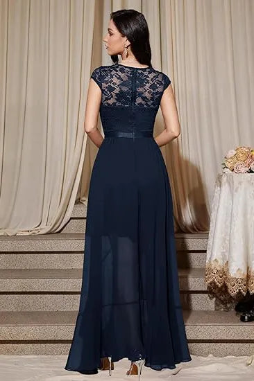 Sharon™ | Lace Bodice Chiffon Dress