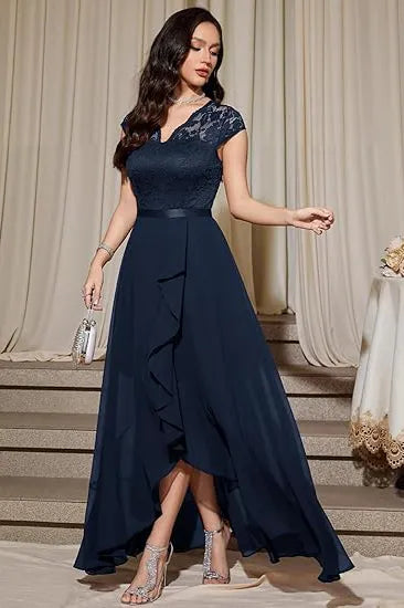 Sharon™ | Lace Bodice Chiffon Dress