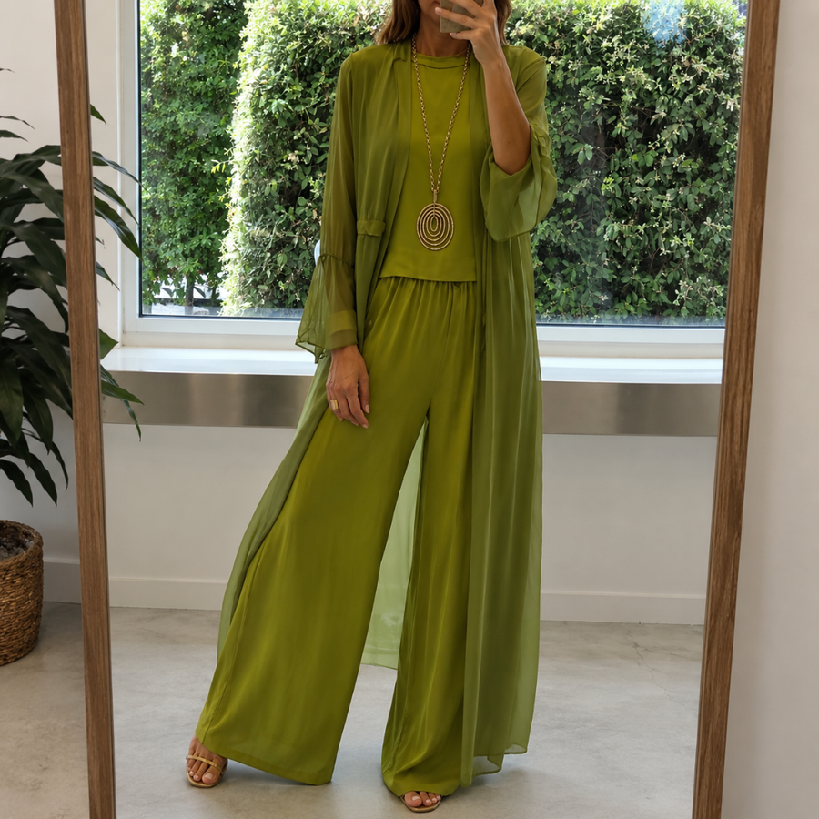Vivienna™ | Flowing Wide-Leg Three-Piece Ensemble