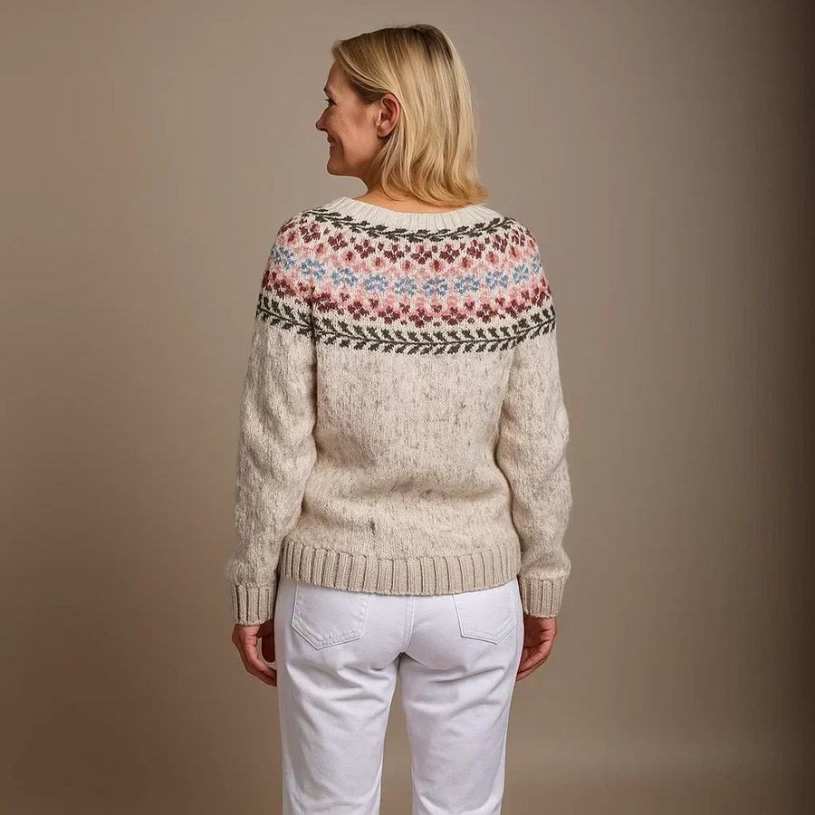 Elise™ | Nordic Fair Isle Button-Front Cardigan