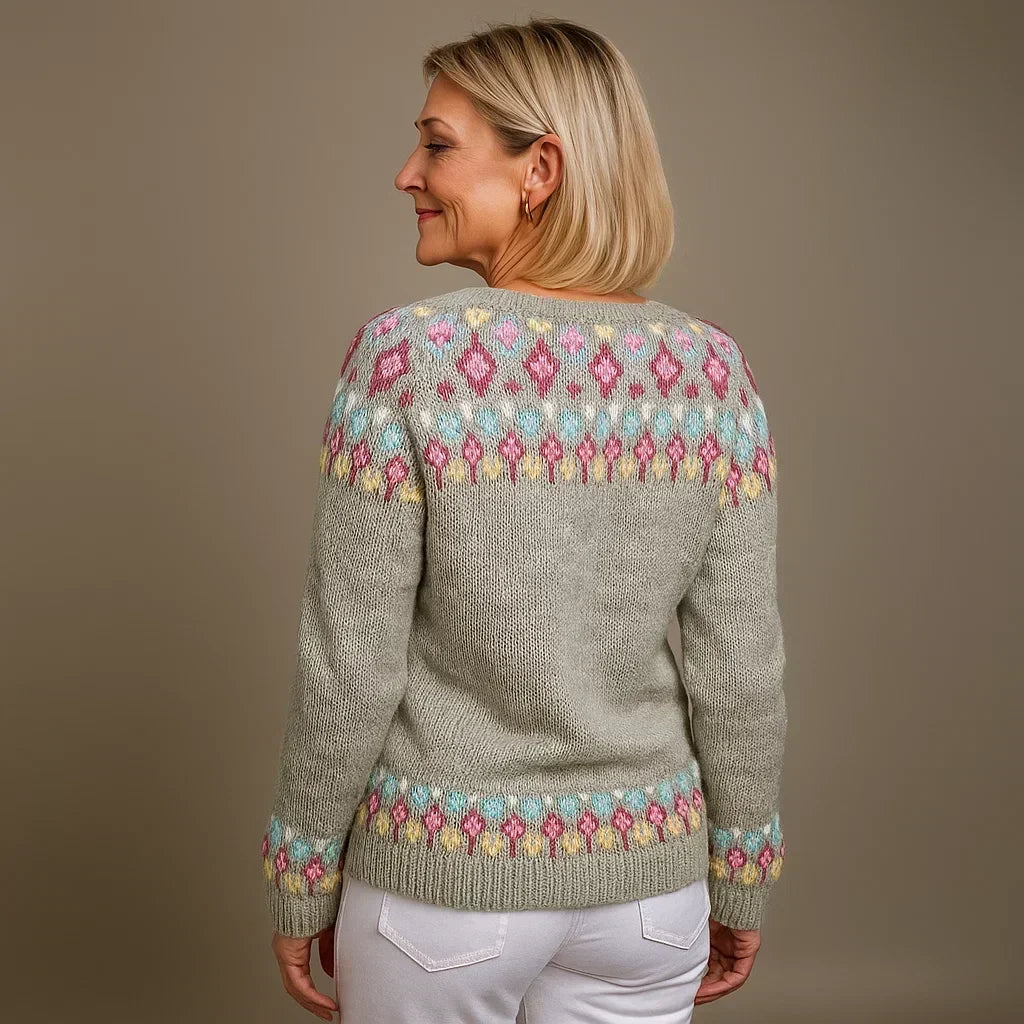 Violetta™ | Nordic Floral Button-Front Cardigan