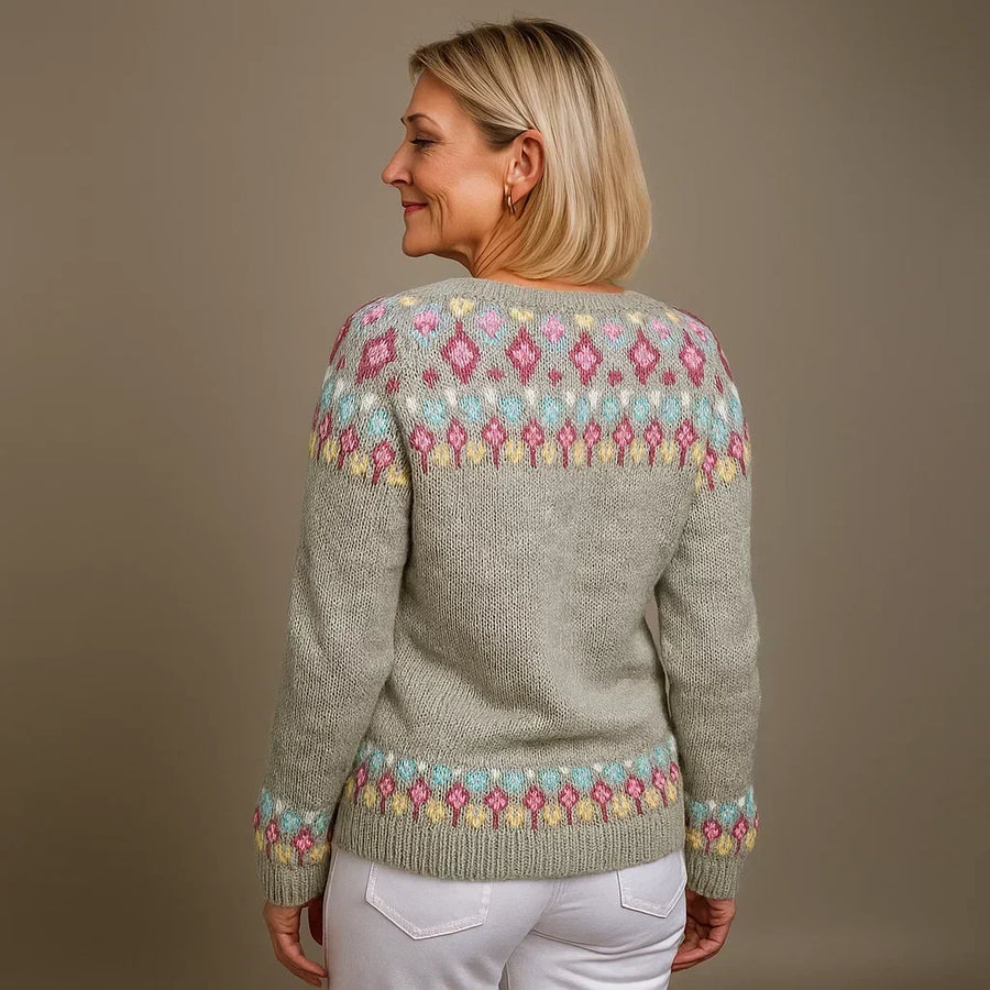 Violetta™ | Nordic Floral Button-Front Cardigan