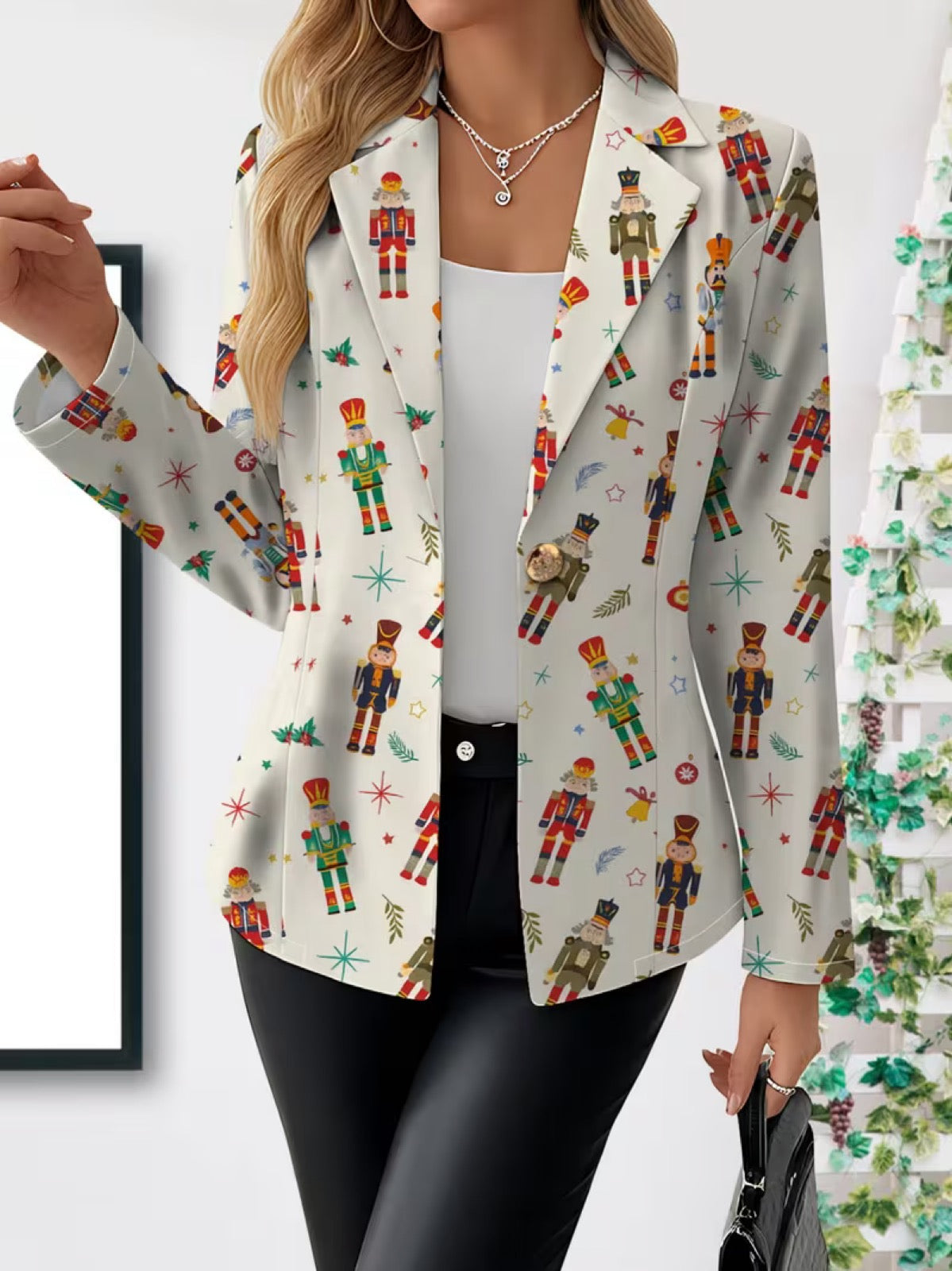 Margot™ | Nutcracker Print Tailored Blazer