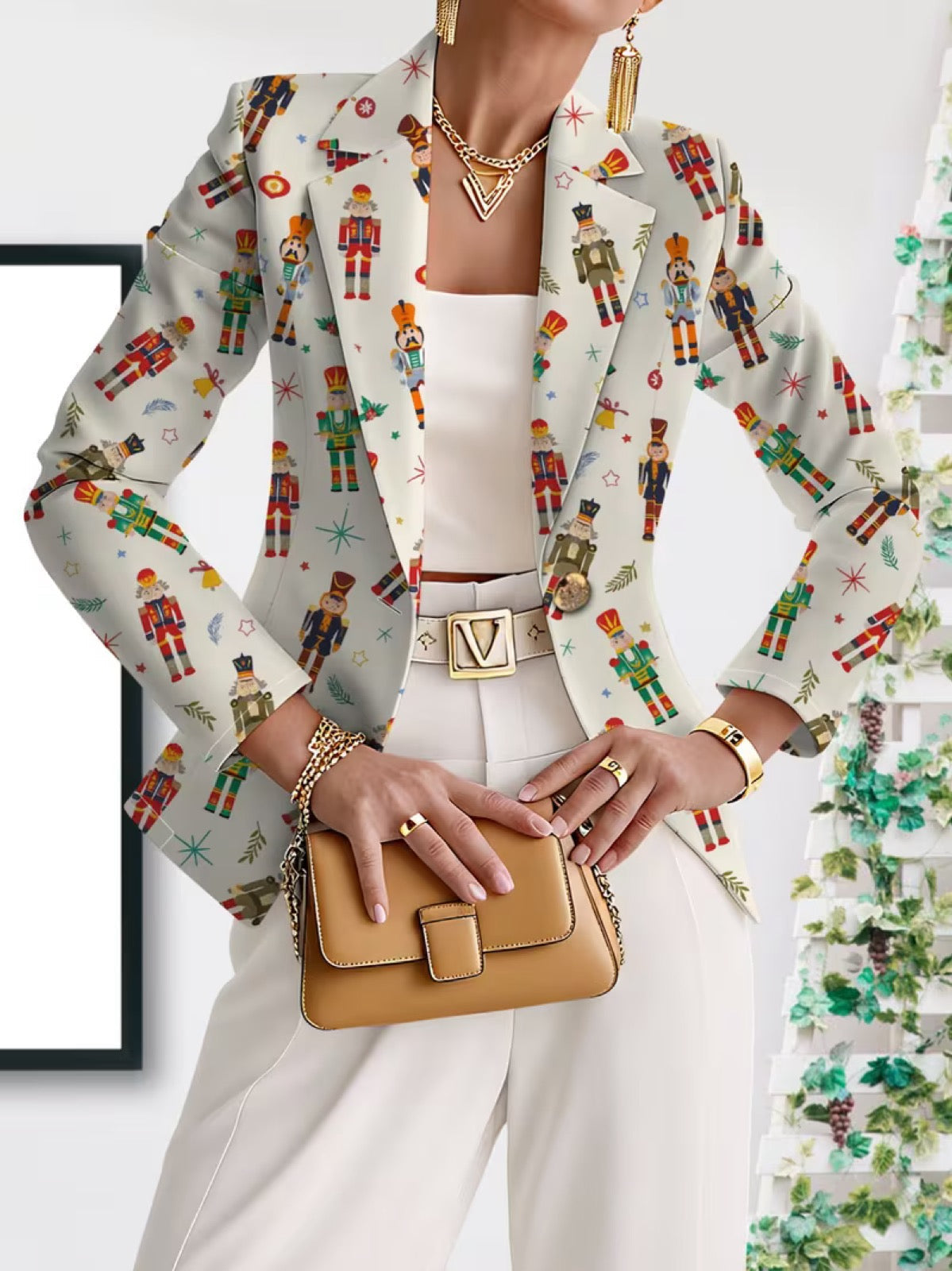 Margot™ | Nutcracker Print Tailored Blazer