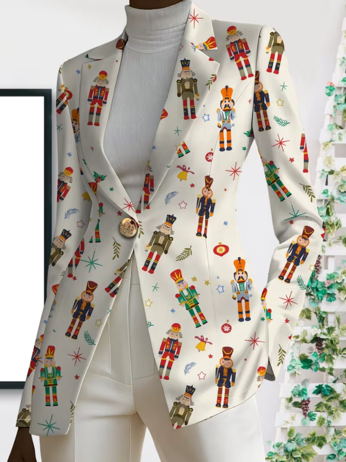 Margot™ | Nutcracker Print Tailored Blazer