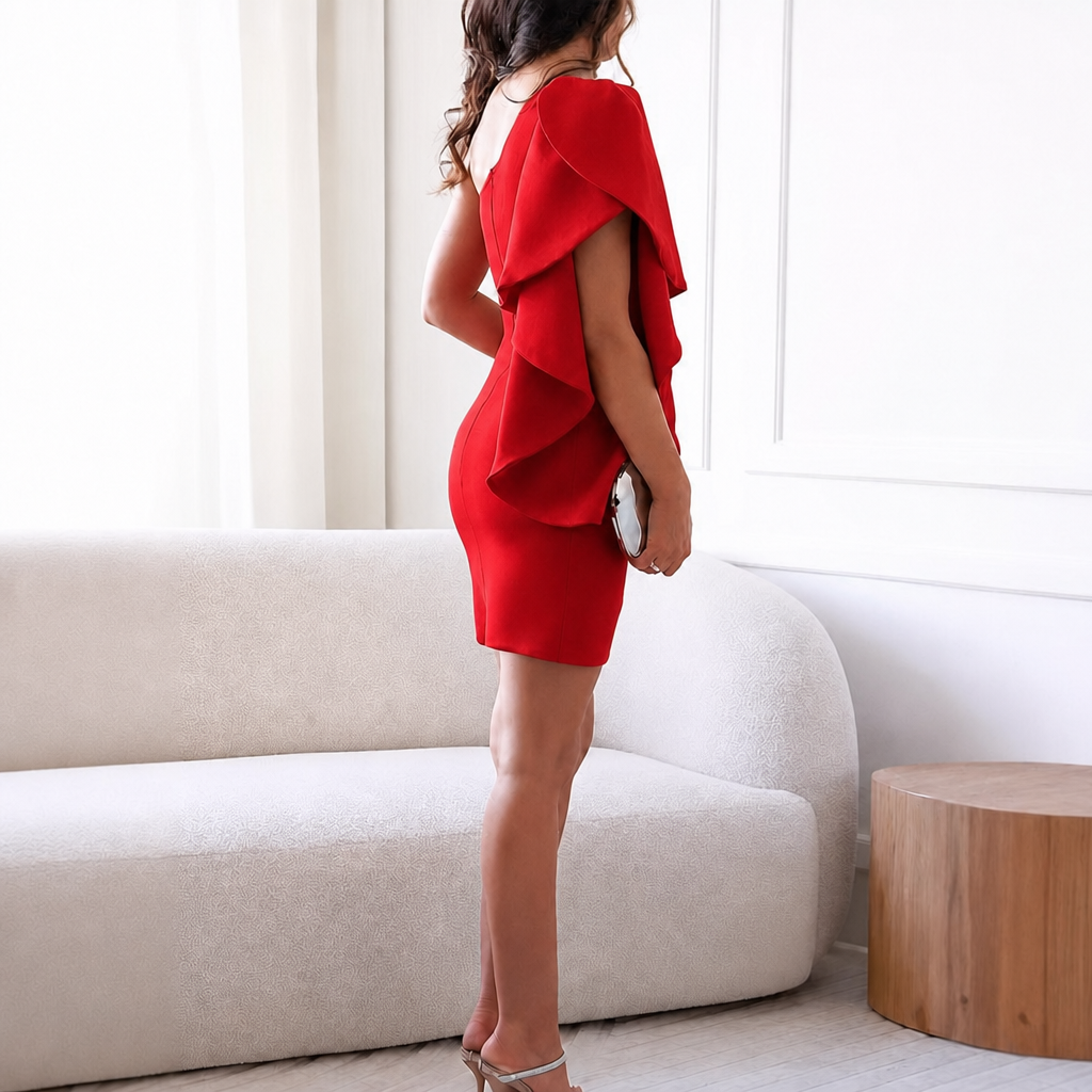 Estella™ | One-Shoulder Ruffle Occasion Dress