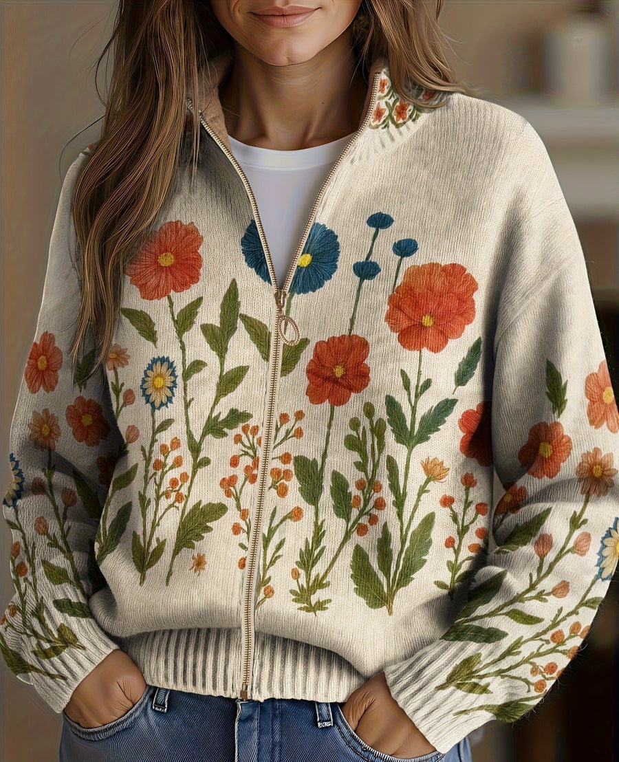 Wendy™ | Wildflower Meadow Zip-Up Cardigan